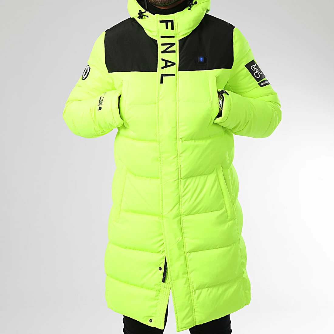 Nouveau ✨ Doudoune Longue Chauffante Comme Des Loups X Final Club Dark Interstellar Limited Jaune Fluo 🔔 5 Nouveau ✨ Doudoune Longue Chauffante Comme Des Loups X Final Club Dark Interstellar Limited Jaune Fluo 🔔 – Image 3