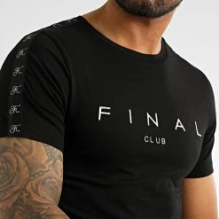 Offres ✔️ Tee Shirt A Bandes Logo Premium Fit 1005 Noir de Final Club 🎉 -Final Club Soldes final club 319552 FINAL 1005 20220914T111226 03