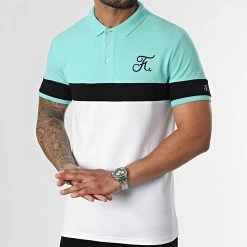 Acheter 💯 Polo Tricolore Avec Broderie 952 Blanc Noir Bleu Pastel de Final Club ❤️ -Final Club Soldes final club 320203 FINAL 952 20220517T154343 ie