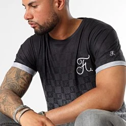 Promo ⌛ Tee 🎁 Shirt Oversize Dégradé Avec Broderie 980 Damier Noir de Final Club 🤩 -Final Club Soldes final club 321042 FINAL 980 20220613T154747 03