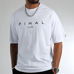 Vente flash 👍 Tee Shirt Large Premium Signature 1020 Blanc de Final Club ✔️
