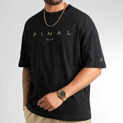Meilleur prix ⌛ Tee 🎁 Shirt Large Premium Gold Signature 1021 Noir de Final Club 😍
