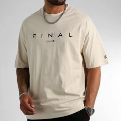 Bon marché ✨ Tee 🥰 Shirt Large Premium Signature 1022 Beige de Final Club 🧨