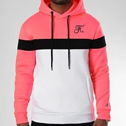 Acheter ✔️ Sweat Capuche Tricolore Avec Broderie 1026 Blanc Rose Fluo de Final Club 🧨 -Final Club Soldes final club 325427 FINAL 1026 20220920T154629 01