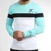 Top 10 ⭐ Tee 👍 Shirt Manches Longues Tricolore Avec Broderie 1033 Bleu Turquoise Blanc de Final Club 🔥 -Final Club Soldes final club 327335 FINAL 1033 20220929T160052 01
