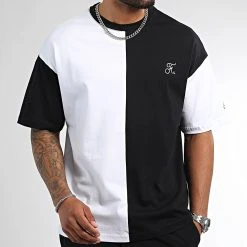 Offres 👏 Tee 👏 Shirt Oversize Large Avec Broderie Half 1053 Noir Blanc de Final Club ✨ -Final Club Soldes final club 330985 FINAL 1053 20220929T160127 03